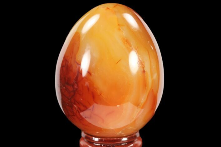 Colorful, Polished Carnelian Agate Egg - Madagascar #134563